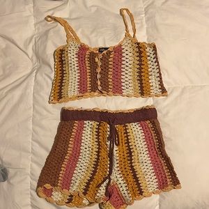 Zara 2 piece macrame set | Top: XS-S, Shorts: M